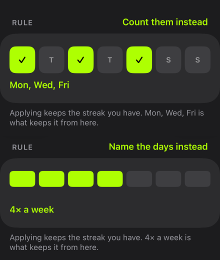 The streak pause feature